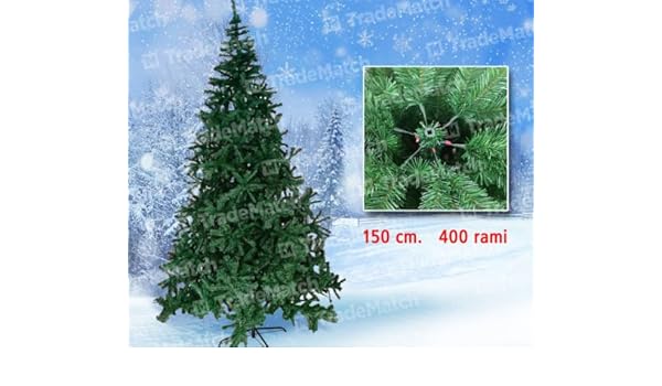 Albero Di Natale 400 Cm.Albero Di Natale Pino Extra Folto Gran Sasso 150 Cm 400 Rami Piedi Metallo Amazon It Casa E Cucina