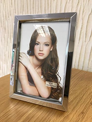 Picture Frames Box Silver with Hanging clip for wall and Prop. 6x4 in picture size. Ideal Gift for Living room Kitchen Bedroom. Ornate Stylish modern frame design. A1 quality heavy duty design 4x6.