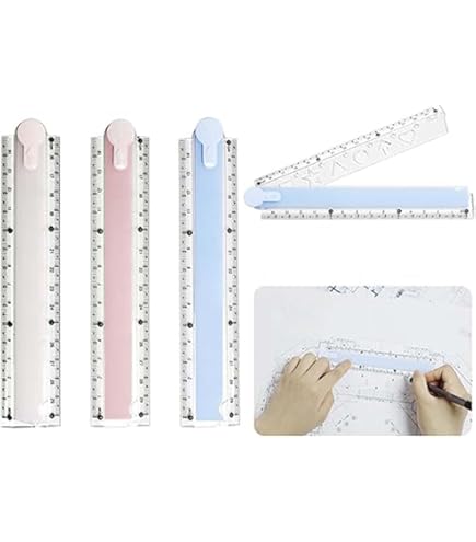 3 Righelli Pieghevoli 30 Cm - Trasparenti, Con Labirinto, Per Scuola E Ufficio - Foto 8