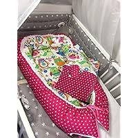 Babynest Cocoon Eule Pink Handmade by Sinchns Bastelzauber