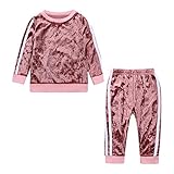 HandwÜsche Pelegehinweis De feuilles Kinder Jogginganzug Streifen Sportanzug Jungen Mädchen Tainingsanzug 2 Stück Streifen Pullover Hose für Frühling Herbst Winter