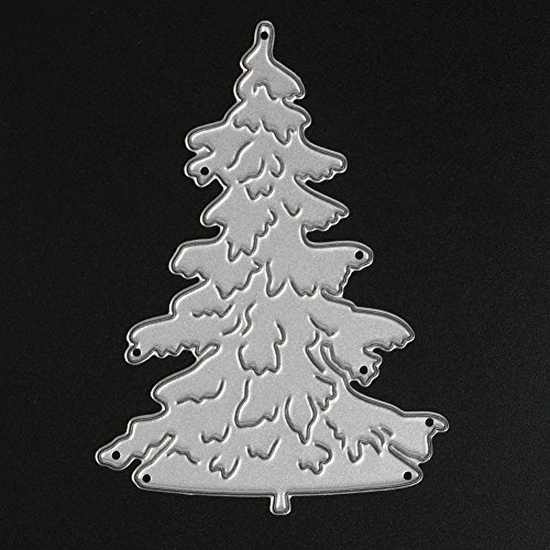 Demiawaking 3Pcs Weihnachtsbaum Schneiden Schablonen DIY Sammelalbum Dekor Papier Karten, Metall Buchzeichen , Metall Lesezeichen als Geschenk fuer Freunde - 4
