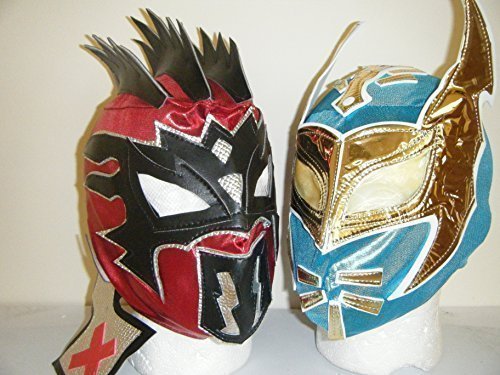 DIE LUCHA DRACHEN ! SIN CARA & KALISTO KINDER REIßVERSCHLUSS WRESTLING MASKEN (BEIDE MASKEN)