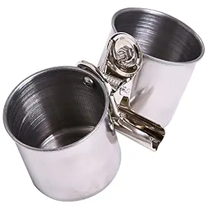QBLEEV Bird Parrot Water Feeder Cups Hanging Cage Pet Animal Stainless Steel Bowl Feeding Perches Play Stand with Clamp