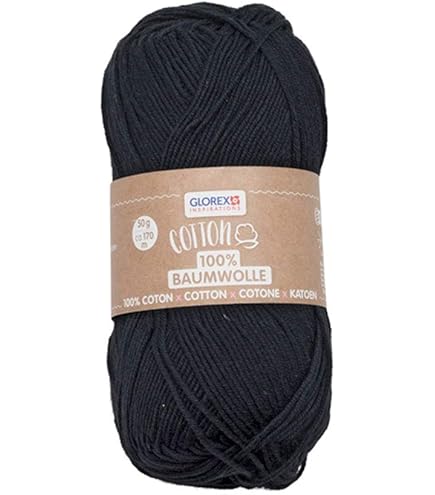 Glorex 5 1004 12 - Cotton 100% katoen, veelzijdig inzetbaar voor breien, haken en knutselen, zeer goede kwaliteit, zacht en wasbaar, 50 g, ca. 170 m, groen
