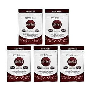 SHAGUN GOLD Himalayan Brown Hair Color Henna Powder for women & men 40g (Pack of 5)