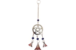 Indian Consigners Small Witchcraft Altar Brass Wind Chime Bell Home Decor Alter Hanging (Pentagram Bell)