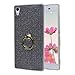 Produktbild Xperia Z4 Case With Holder, Z4 Xperia Hülle, Asnlove 3 en 1 TPU Handy Schutzhülle Silikon 360 Degree Rotating Metall Ring Stand Holder Glitzer Aufkleber Back Cover con Bling Stickers Ultradünn Handyhülle Bumper Cover Tasche for Sony Xperia Z4, Braun
