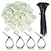 Price comparison product image 100 Pack White Zip Tie Adhesive Mounts Self Adhesive Cable Tie Base Holders 1.1 x 1.1 Inch with Black Multi-Purpose Cable Tie, 8 Inch