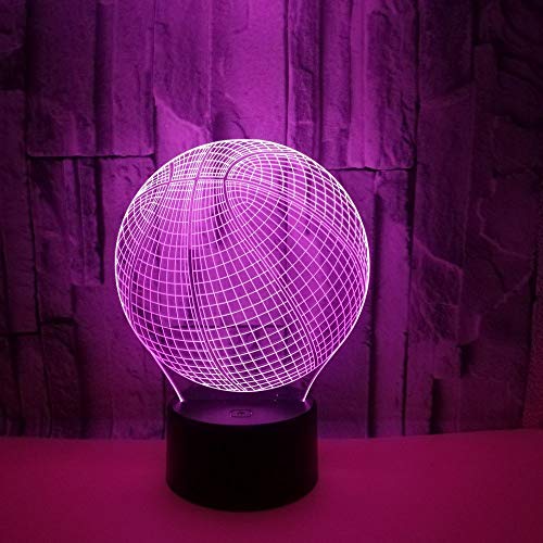 Preisvergleich Produktbild Basketball-bunte 3D beleuchtet LED-Nachttischlampe-Illusionslicht-kr... Tischplattenlampen bunte 3D LED-Nachtlichter