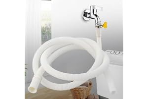 ARUI Universal Washing Machine Water Inlet Hose, 3 Meter Flexible White Pipe, Compatible with All Semi-Automatic Brands, with Tap Connector(3m)