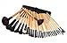 LyDia® 32pcs Eco-Friendly Natural Wooden Handle Face Powder/Foundation/Concealer/Angled Blush/Contour/Eyeshadow/Eyeliner/Mascara/Eyebrow/Sponge applicator Makeup Brush Set with Black Case