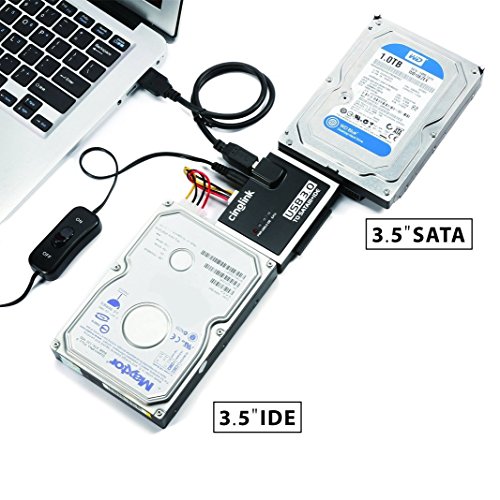 [GS/CE Certified Power Supplier]Cinolink® USB 3.0 to SATA and IDE Hard Drive Adapter Universal 2.5/3.5/5.25 Drives, with 4 Feet (1.2 Meters) USB 3.0 Cable …) - 2