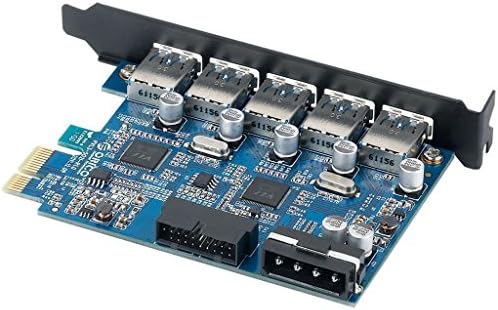 ORICO USB 3.0 PCI Expansion Card Adapter with 5 Rear USB3.0 Port Hub and Internal USB3.0 19PIN Connector with VL805 and VL812 Controller for Windows Vista PC Laptop (PVU3-5O2I)