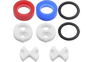 YPLonon Keramik-Oberteil Armaturen 8 Stücke Replacement Ceramic Disc Blau und Rot Wasserhahn Ventilteile für Badezimmer Küche Wasserhähne und Ventile