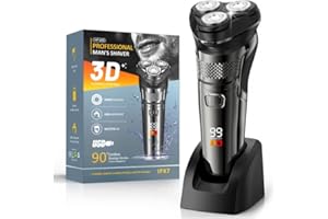 Singphere Electric Razor for Men, Rechargeable Cordless Electric Shavers Men, Wet & Dry Shaver with Pop-Up Trimmer, Shavers with Two Speed Modes and Led Display, Ideal Gifts