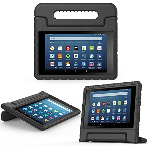 MoKo Hülle für Fire HD 2016 8 Zoll - Superleicht EVA Kids Shock Proof Cover Stoßfest Kindgerechte Schutzhülle für Fire HD Tablet (Vorherige 6. Generation - 2016), Schwarz