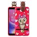Produktbild HopMore Schön Handy Hülle für Xiaomi Redmi 6A Hülle Silikon 3D Panda Muster Einhorn Schutzhülle für Redmi 6A Handyhülle Dünn Silikonhülle Stoßfest Slim Case - Rote Eule