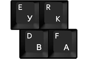 HQRP Russische Ukrainisch Transparente Laminierte Tastaturaufkleber fuer Allen PCs Laptops und Notebooks mit Weisse Buchstaben