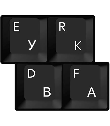 Ukrainian Keyboard Stickers – Cyrillic Letters For Laptop & Computer, White/Yellow/Blue