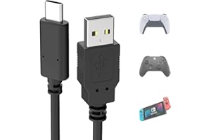 Mellbree Lot de 2 câbles de charge USB type C pour manette Xbox Series S Series X Elite Controller 1 m Compatible avec les manettes PS5 Xbox Series X/Series S, Nintendo Switch et Switch Lite