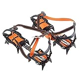 ✔【VERSÁTIL Y FÁCIL DE USAR】 No solo para nieve y hielo al aire libre, sino también para uso urbano en clima nevoso, especialmente para personas mayores. Es fácil de usar, como usar un zapato normal, primero insértelo desde la parte delantera y luego tire del talón. Si los crampones son opuestos, es difícil pasar. Puede ajustar la tensión con un cierre de seguridad y luego caminar con confianza en cualquier terreno, nieve, hielo, arena y hierba mojada.