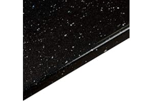 WORKTOP EXPRESS Black Sparkle Effect Laminate Bathroom Vanity Worktops (2000 x 365 x 28mm)