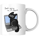 Cat Printed Funny Mug Cup IT Support Gift Tea Coffee Cup Coffee Mug