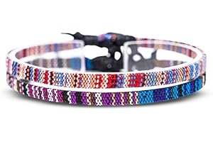 Made by Nami Cavigliera Surfer Set di 2 Uomo e Donna - Cavigliera Sottile Boho Hippie Etnico - Accessori Fatti a Mano per Festa in Spiaggia - Impermeabile e Regolabile (multi & viola)