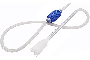 UEETEK 1.5M Acuario pecera Limpiador sifón Bomba Grava Filtro de Agua Limpiador (Blanco)