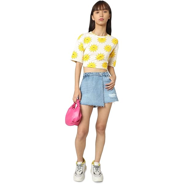 Short Jean Femme Taille Haute Délavé Noir - Forme A / Skort - Effet Amincissant - Printemps/Été 2025