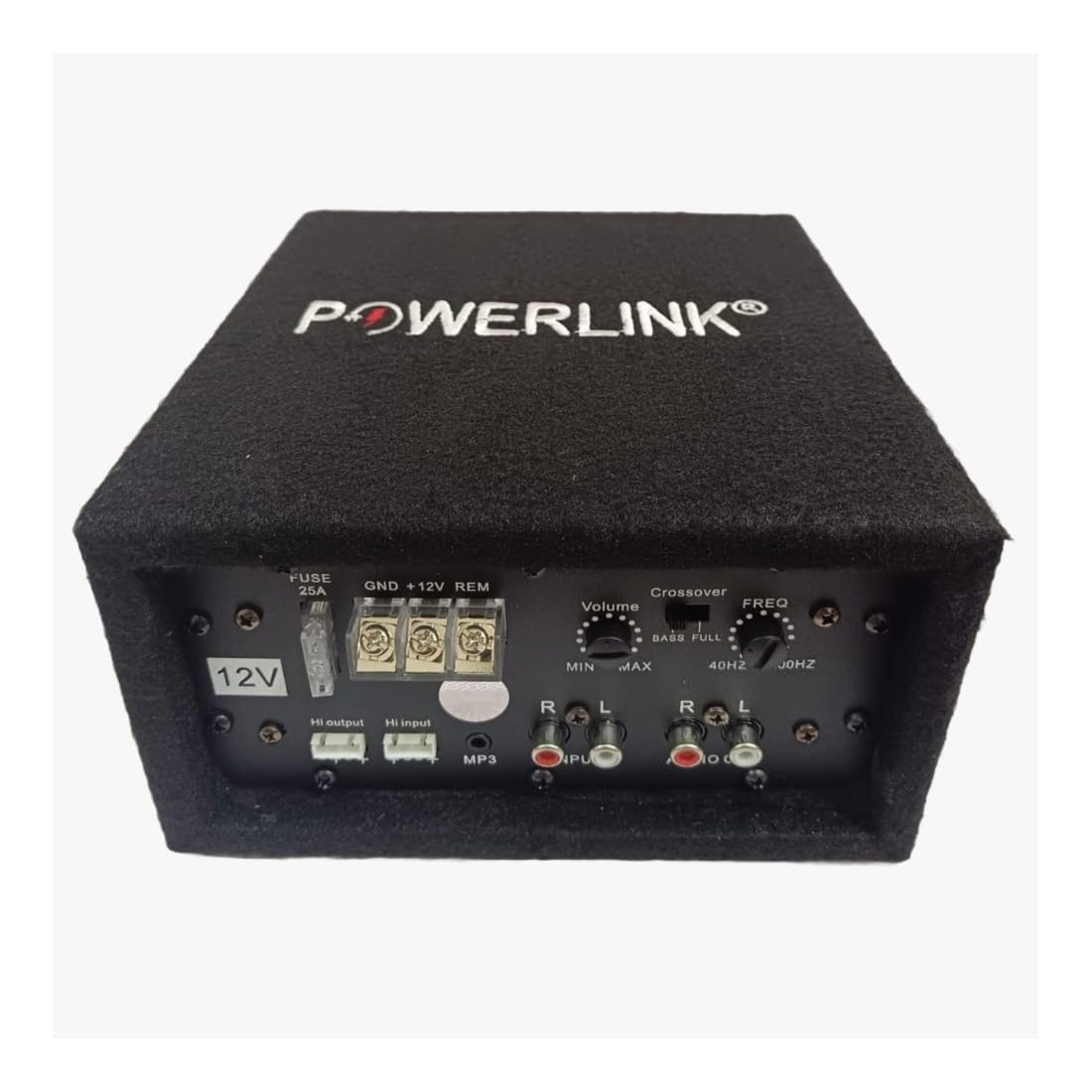 POWERLINK 12V, 150W Peak Power Pure Bass Automotive Car Amplifier Stereo Power Mono Amplifier MOSFET Carpet Finish Based for Without amp Subwoofer/Passive Bass Tube