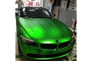 SPEEDWERK-MOTORWEAR 3D Chrom Matt Metallic GRÜN mit Luftkanälen ,Car Wrapping, Profi Folie Musterstück 10x10