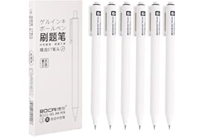 Valicaer 6 czarnych długopisów żelowych 0,5 mm cienka końcówka szybkoschnące pióra atramentowe ST gładkie pisanie chowane białe zewnętrzne długopisy żelowe do pisania, dziennika, szkoły, pracy, materiałów biurowych, rysowania, prezentu, 6 szt