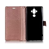 FESELE Vintage Lederhülle für [Huawei Mate 9] Flip Case, Color Blocking Hülle Leder Tasche Abdeckung für Huawei Mate 9 Frosted effects Strap Lanyard Design Brieftasche Kartenfach Ledertasche Handyhülle mit Standfunktion und Magnetverschluss Wallet Klapphülle Cover für Huawei Mate 9 + Blau Eingabestift Stylus Touch Pen-schwarz + Braun - 3