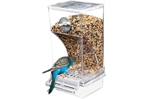 SOUIWUZI Mangeoire à Oiseaux automatiques, mangeoire à Oiseaux Automatique, déversement et mangeoire Automatique à l'établissement, Accessoires d'oiseaux à Cage d'oiseaux pour Perruche canari de canari Cage