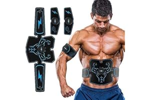 Haofy EMS Musculation Musculaire USB Rechargeable Abs Appareil d'entraînement pour Bras Bomb-Biceps Triceps Homme Femme Electrostimulateur 6 Modes pour la Musculation et la Combustion des Graisses