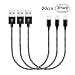 Produktbild Lightning Kabel, WZS 3 Pack 20,3 cm kurz Geflochtene Apple iPhone Charger Kabel Ladekabel Kabel USB Draht für iPhone 7/7 Plus/6S Plus/6 PLUS/5/5S/5 C/SE, iPad Pro/Air/Mini, iPod (Schwarz)