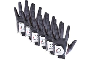 Finger Ten - Guante de golf para la mano izquierda, para hombre, buen agarre en mojado, cómodo, 6 unidades