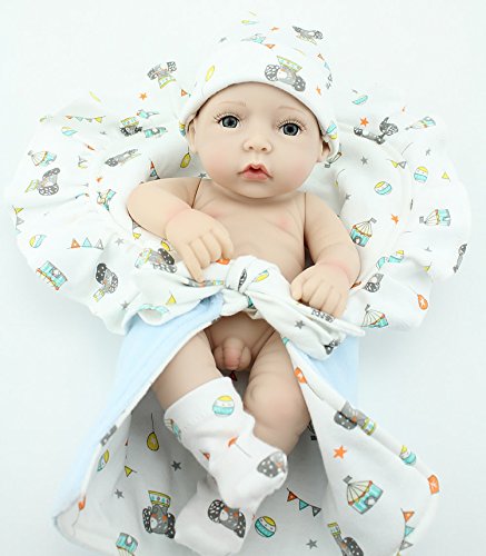 Nicery Neugeboren Baby Puppe Harter Silikon 11inch 28cm Wasserdicht Spielzeug Ein Kleines Quilt Junge Reborn Doll A3DE