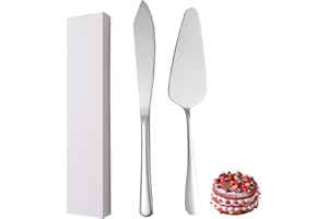 xiaoyu in acciaio inossidabile coltello e server per torte nuziali, torta set di taglio per nozze, feste, compleanni, doccia nuziale, anniversari, confezione da 2, argento