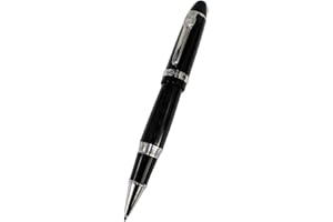 Roller Ball Pen Gullor 159 noir brillant avec de grands et lourds stylo de cadeau d'argent