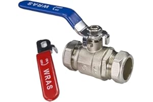 HEP BRINGING YOUR SPACE TO LIFE 22mm Lever Valve Full BORE Action Ball Valve Compression Isolation Valve with RED & Blue Handle WRAS Approved…