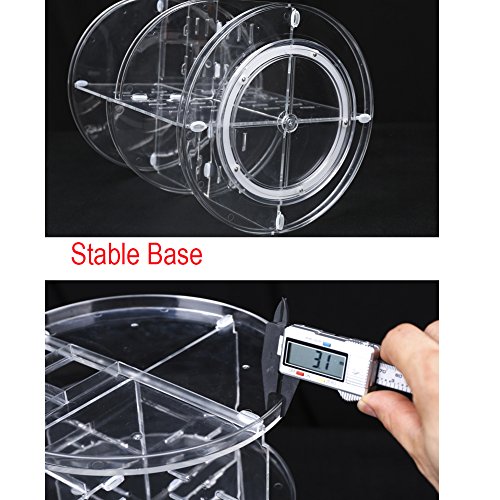 Kosmetik Aufbewahrung ISWEES 360 Grad Drehbarer Make up Organizer Einstellbarer Kosmetikorganizer Multifunktionale Aufbewahrungsbox, Großer Stauraum, 7 Verstellbare Ebenen, Passend für Schminke, Gesichtswasser, Cremes, Kosmetikpinsel und Lippenstifte, Acryl Transparent - 6