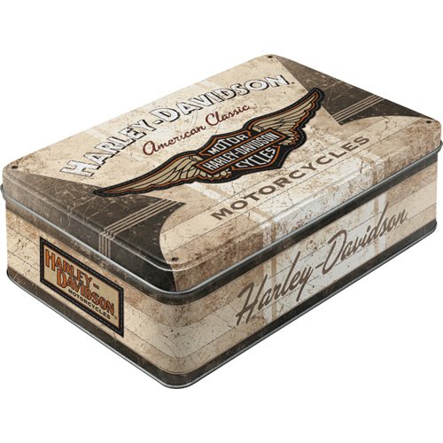 Nostalgic-Art 30722 Harley-Davidson American Classic Logo, Vorratsdose Flach