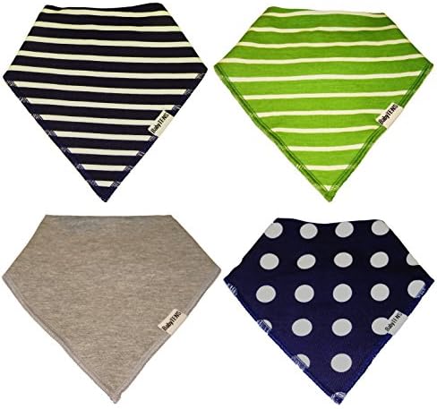 BABYTENS - 4 x ORGANIC HIGHLY ABSORBENT BANDANA BIBS BOYS OR GIRLS 0-3 YEARS