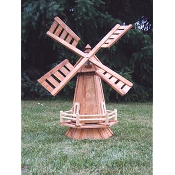 Unzutreffend Moulin à Vent En Bois Imprégné Avec Roulement à Billes Pour Décoration De Jardin,Deko Jardin, Aulne, Marron Foncé, 105 Cm, (WKO3