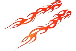 iSpchen 2 Stück Autoaufkleber Sport Racing Flammen Aufkleber reflektierende Sticker Auto Stoßstangen Aufkleber Motorrad Kraftstofftank Abziehbild Dekoration Styling Aufkleber,24cm,rot