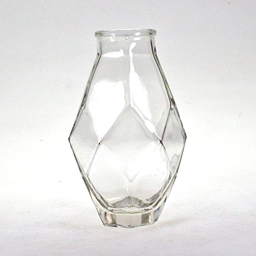 Vase Glas Flasche klar Ø 8cm H16cm eckig
