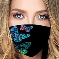 NIMIZI Protection Solaire Anti-UV Réglable 𝐌𝐀𝐒𝐐𝐔𝐄 - Imprimé Papillon Tissu Réutilisable Lavable pour Femmes Hommes